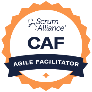 Scrum Alliance Certified Agile Facilitator (CAF) certification badge