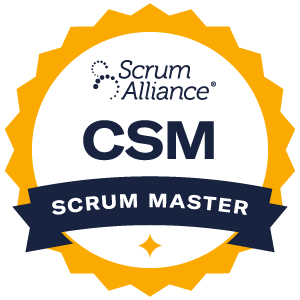Scrum Alliance Certified ScrumMaster (CSM) certification badge